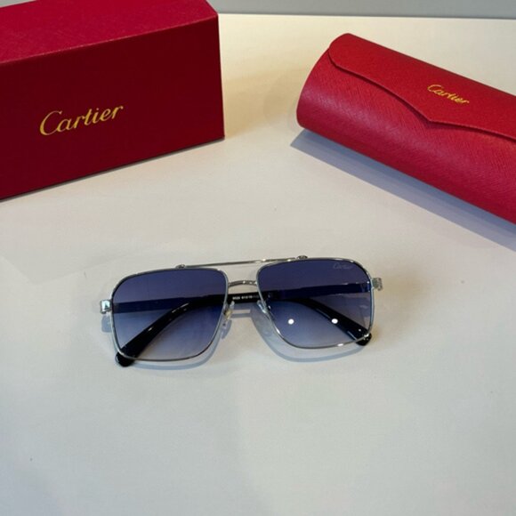 Cartier Women\'s Silver Metal Frame Sunglasses